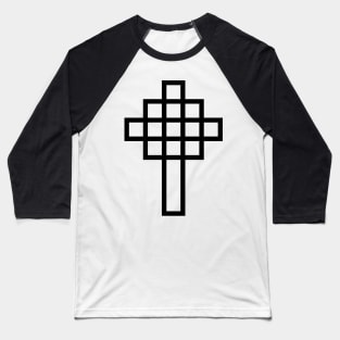 Geometric Cross - Black Baseball T-Shirt